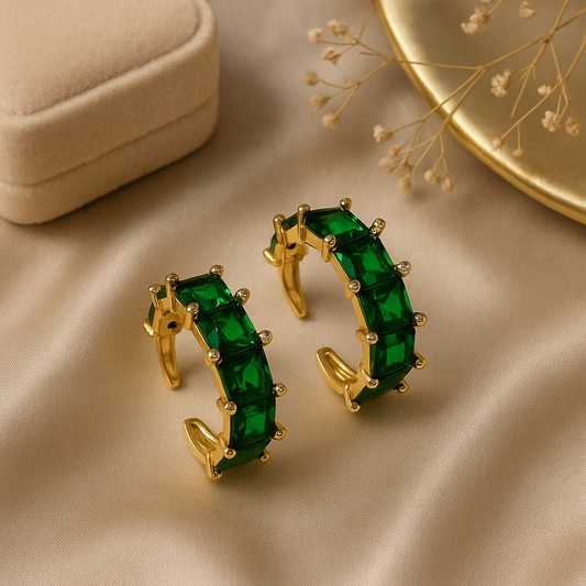 Zoya Emerald Gold Hoops