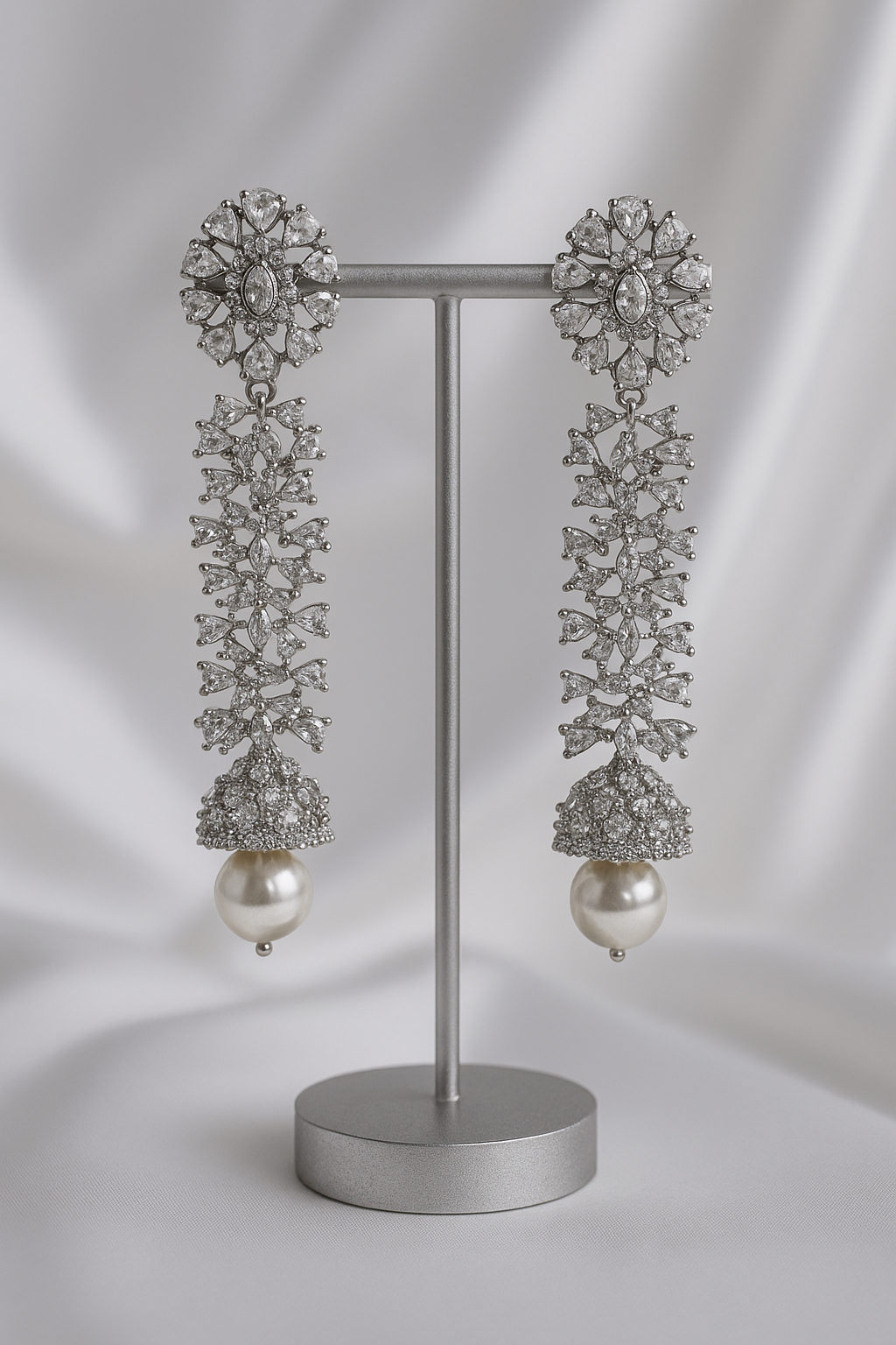 Aarvi Diamond & Pearl Drop Earrings