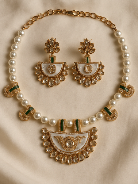 Pearl Kundan Choker Set