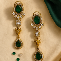 Emerald Nandi Heritage Necklace & Earrings Set