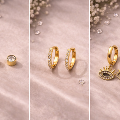 Elysian Gold-Plated Earring Set (Set of 3)