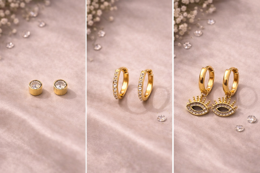 Elysian Gold-Plated Earring Set (Set of 3)