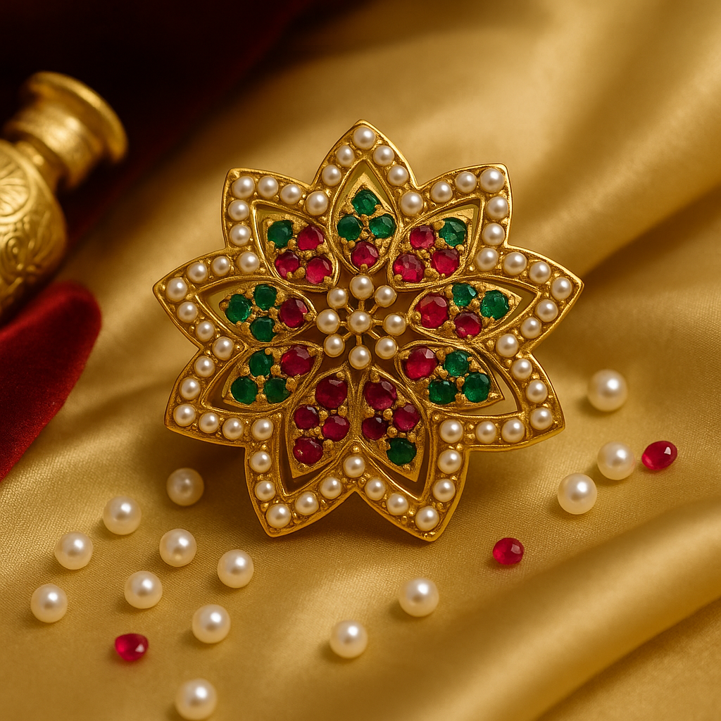 Nayantara Kundan Pearl Ring