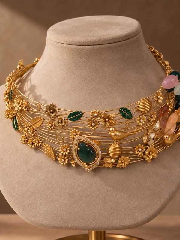 Bagh-e-Noor Botanical Necklace & Earrings Set