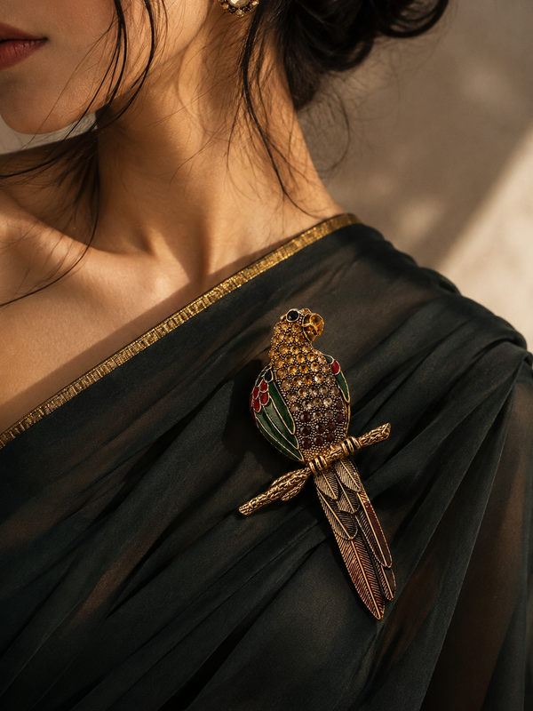 Aurelia Parrot Brooch