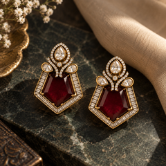 Zaira Ruby Deco Studs