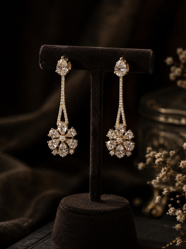 Celeste Crystal Linear Drop Earrings