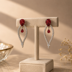 Crimson Halo Statement Earrings