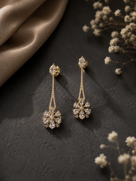 Celeste Crystal Linear Drop Earrings