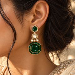 Zariya Emerald Statement Earrings
