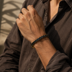 The Noir Chain Leather Bracelet