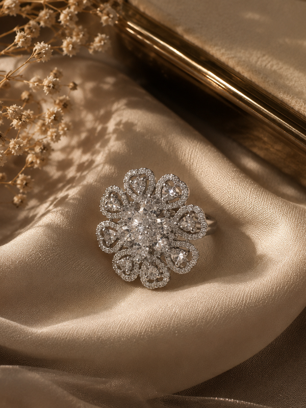 Diamond Bloom Statement Ring