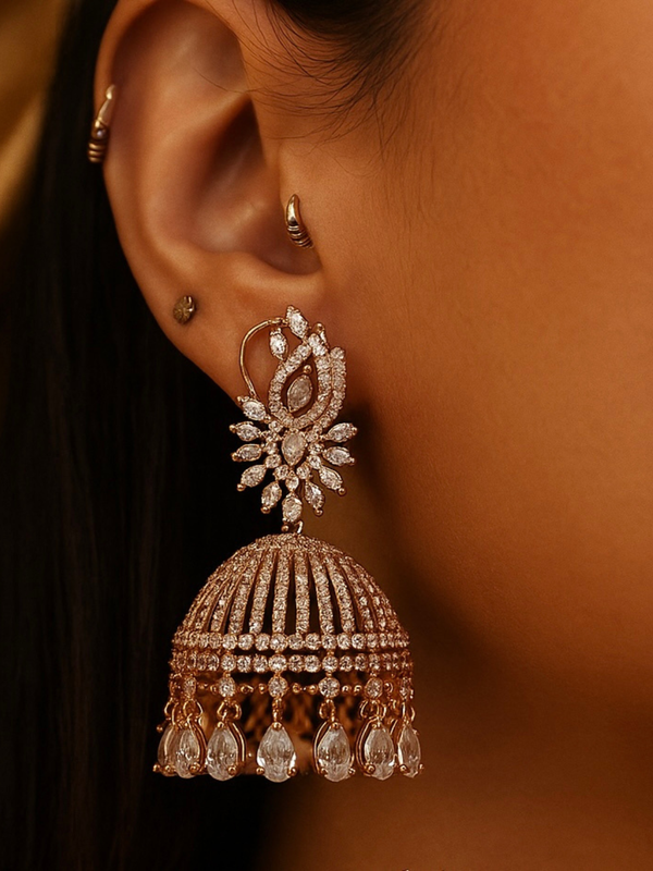 Suroor Rose Dome Jhumkas