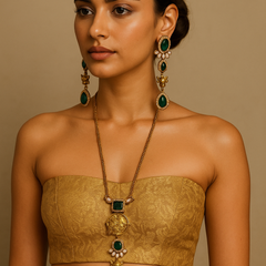 Emerald Nandi Heritage Necklace & Earrings Set