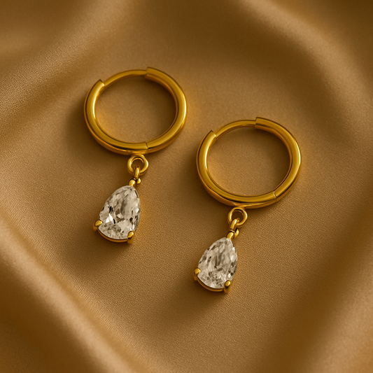 Aurora Teardrop Diamond Hoops