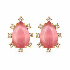 Roselle Blush Teardrop Stud Earrings
