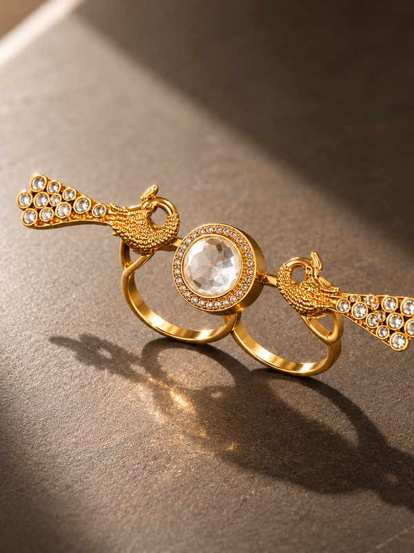 Mayura Two-Finger Statement Ring