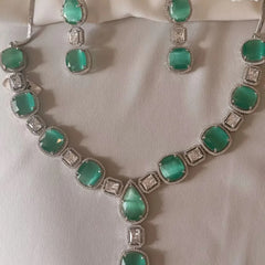 Aqua Glint Diamond Necklace Set