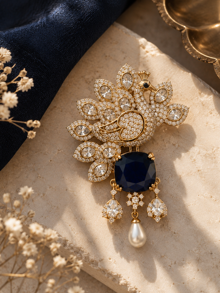 Neel Mayura Brooch