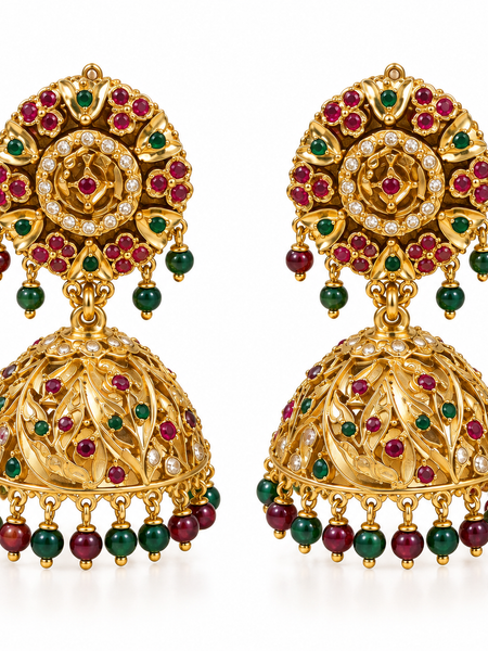 Rajkumari Navratan Jhumka Earrings