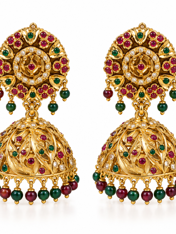 Rajkumari Navratan Jhumka Earrings