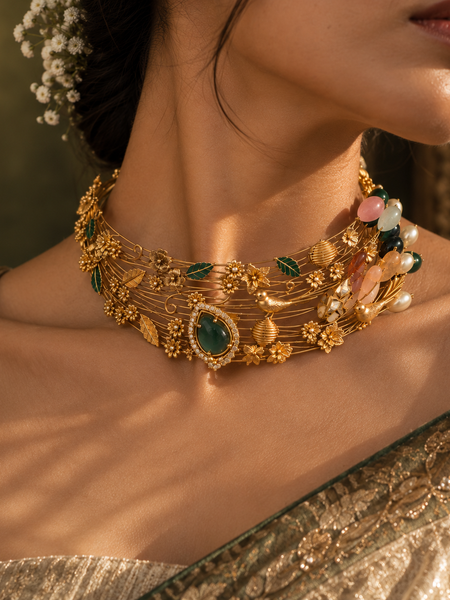 Bagh-e-Noor Botanical Necklace & Earrings Set