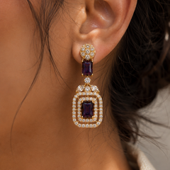 Amethyst Deco Drop Earrings