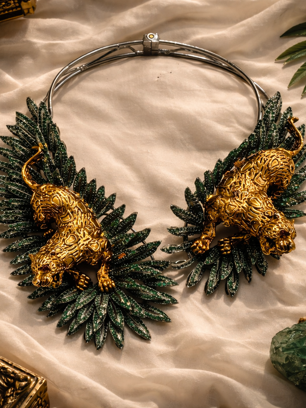 Emerald Panther Royale Statement Set