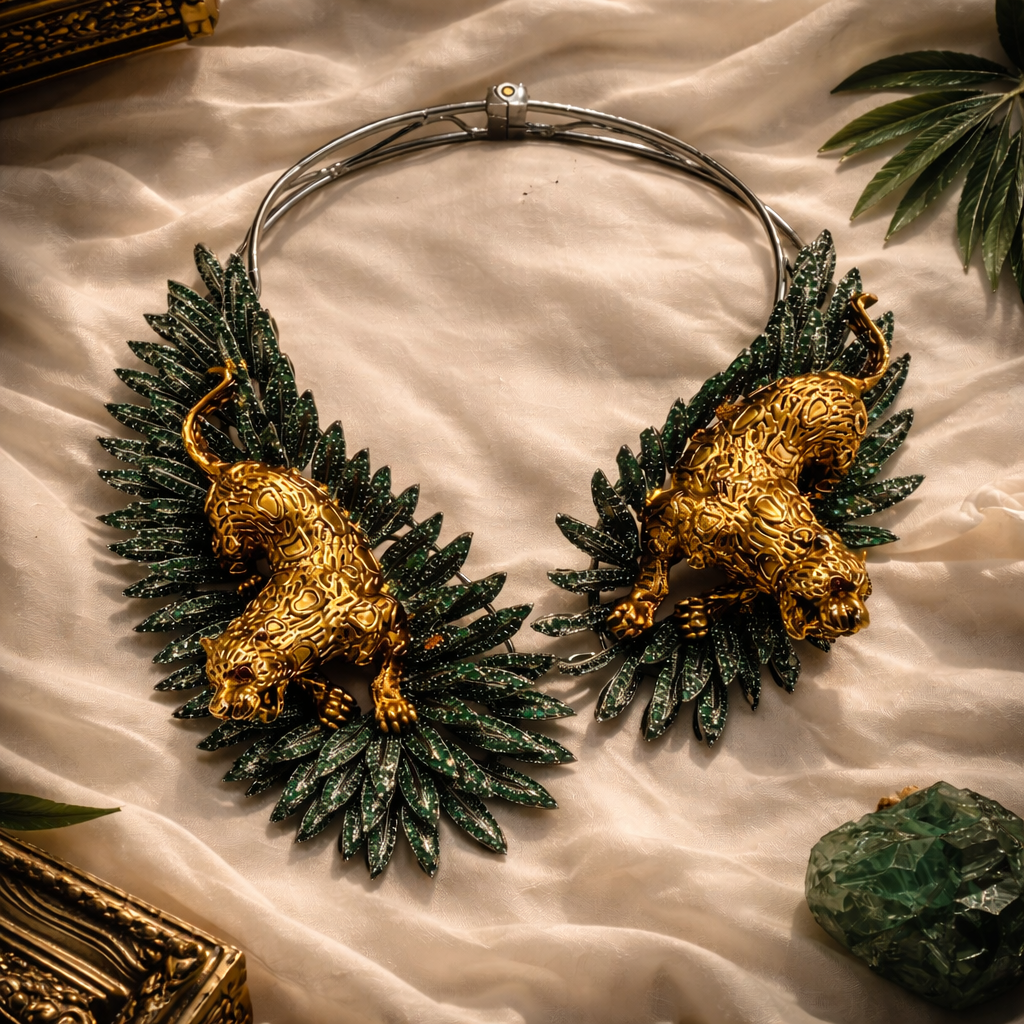 Emerald Panther Royale Statement Set