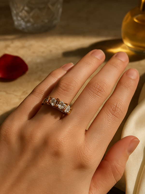 Radiant Spark Adjustable Diamond Ring