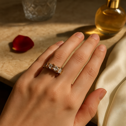 Radiant Spark Adjustable Diamond Ring