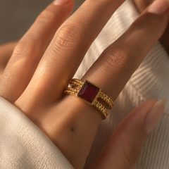 Riva Ruby Geometric Ring