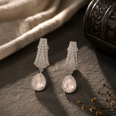 Elara Blush Crystal Drop Earrings