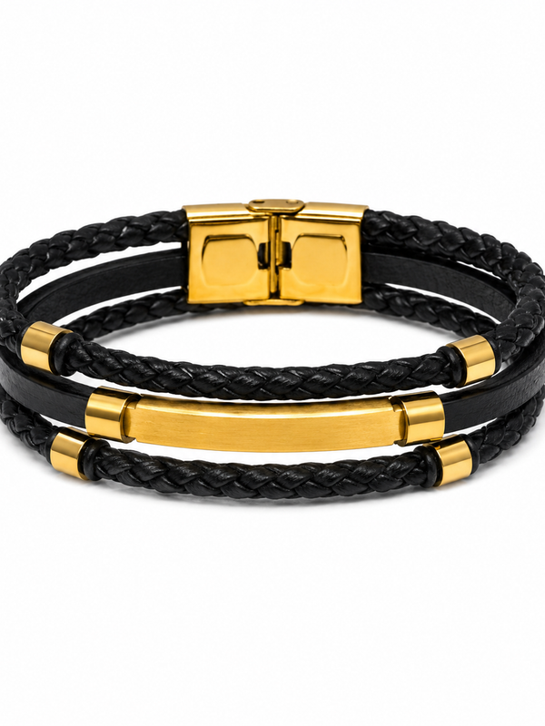 The Noir Layered Bar Bracelet