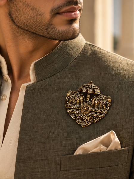 Rajvansh Royal Elephant Heritage Brooch – Classic Edition