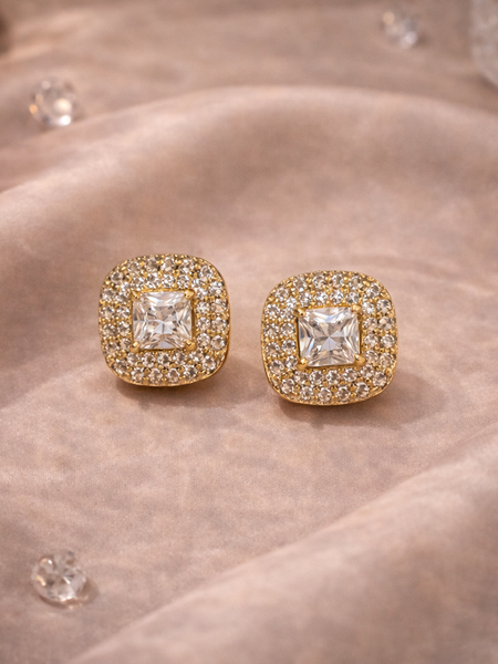 Celeste Cushion Halo Stud Earrings