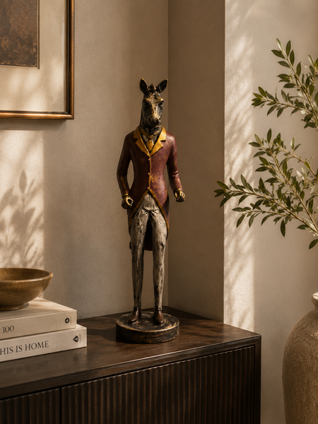 The Dapper Giraffe Gentleman Sculpture