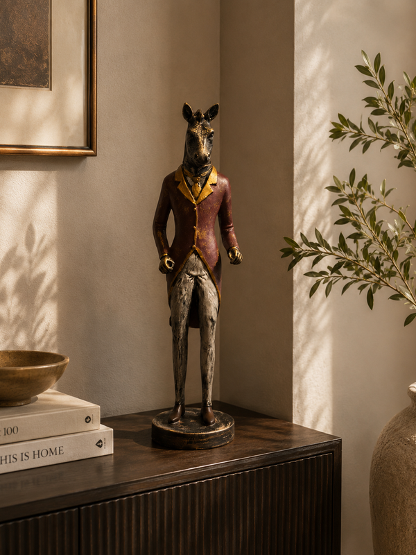 The Dapper Giraffe Gentleman Sculpture