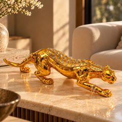 Regal Prowl Gold Panther Sculpture
