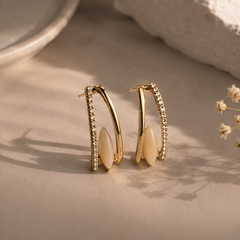 Aria Mother of Pearl Pavé Stud Earrings