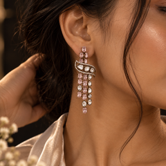 Roshanara Blush Polki Necklace & Earrings Set