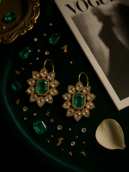 Emerald Majesty Necklace & Earrings Set