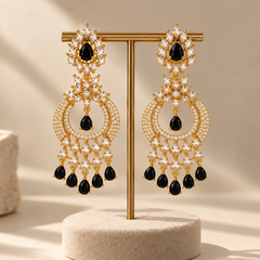 Noor Black Chandbali Earrings