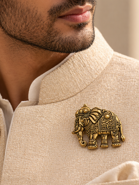 Gajraj Heritage Elephant Brooch