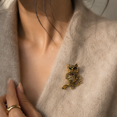 Midnight Owl Statement Brooch
