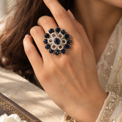 Neelam Sapphire Bloom Statement Ring