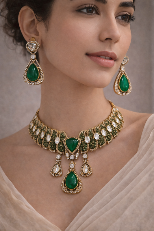 Emerald Noor Heritage Choker Set