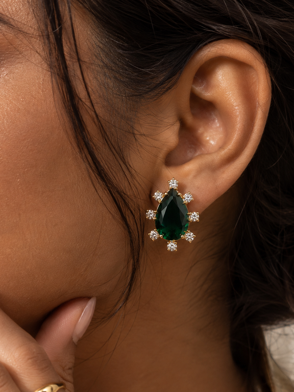 Emerald Solstice Statement Studs