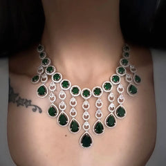 Emerald Empress Diamond Necklace Set