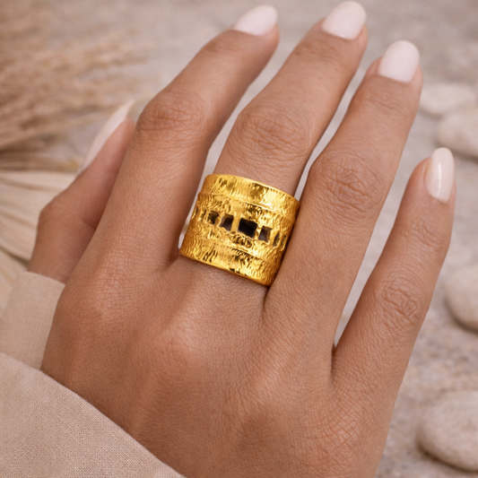 Auric Hammered Band Ring